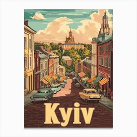 Aihrgdesign A Classic 1960s Travel Poster For Kyiv 1 Canvas Print