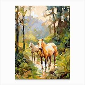 Horses Painting In Monteverde, Costa Rica 3 Canvas Print