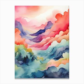 Watercolor Landscape Painting 3 Canvas Print