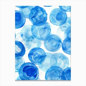 Blue Watercolor Circles 4 Canvas Print