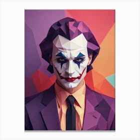 Joker Portrait Low Poly Geometric (6) Canvas Print
