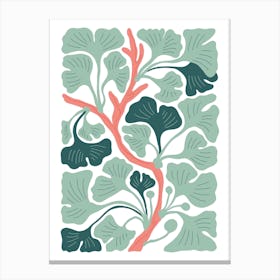 Ginkgo Leaves Botanical Boho Canvas Print