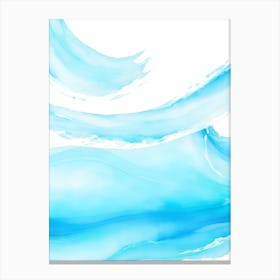 Blue Ocean Wave Watercolor Vertical Composition 163 Canvas Print