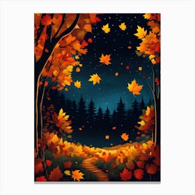 Autumn Forest Background Canvas Print