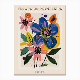 Spring Floral French Poster  Fuchsia 4 Leinwandbilder