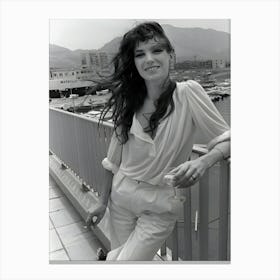 English Actress Jane Birkin Smokes A Cigarette At The Seaport In Marseille Canvas Print