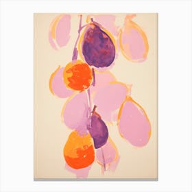 Figs. Purple and Orange Colors. Acrylic Painting Kitchen Canvas Print