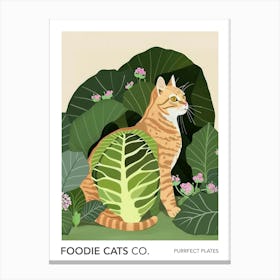 Foodie Cats Co Cat And Cabbage 4 Canvas Print