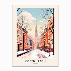 Vintage Winter Travel Poster Copenhagen Denmark 2 Canvas Print