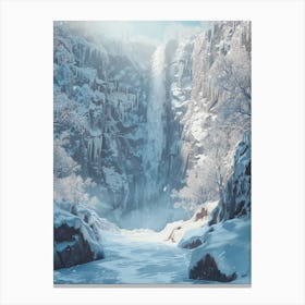 Snowy Waterfall Canvas Print