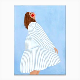 Girl In White Dress Canvas Print