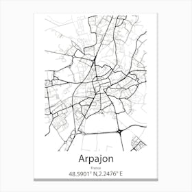 Arpajon,France Minimalist Map Canvas Print