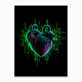 Neon Heart Canvas Print