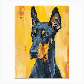 Doberman Pinscher Acrylic Painting 8 Canvas Print