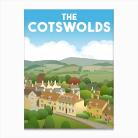 The Cotswolds Painswick Hills Cottages View Canvas Print