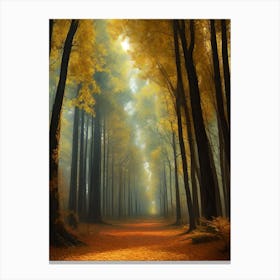 Foggy Autumn Forest 2 Canvas Print