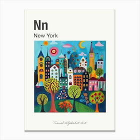 Kids Travel Alphabet  New York 2 Canvas Print