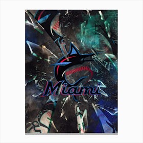 Miami Marlins Baseball Poster Canvas Print