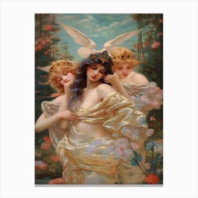 The Muses, Mythology Rococo Painting 2 Canvas Print