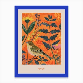 Spring Birds Poster Finch 2 Canvas Print