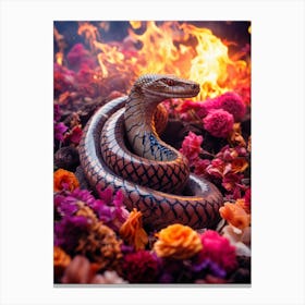 Floral Snake Inferno 1 Canvas Print