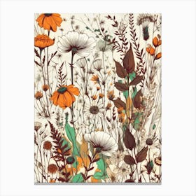 Wild flowers  nature flora meadow flowers Canvas Print