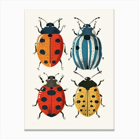 Colourful Insect Illustration Ladybug 3 Canvas Print