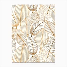 Autumn Leaves Seamless Pattern Vector Classic Elegant Illustration Canvas Print