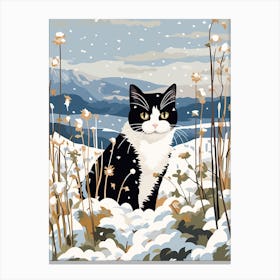 Winter Cat Illustration 1 Canvas Print