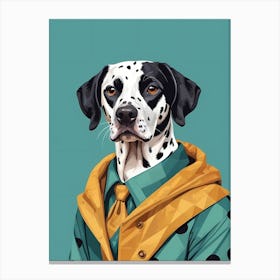 Dalmatian Dog Portrait In A Suit (4) Canvas Print