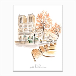 Paris Hotel Le Notre Dame Travel Canvas Print