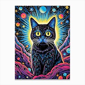 Quantum Purrwave, Psychedelic Cats series Canvas Print