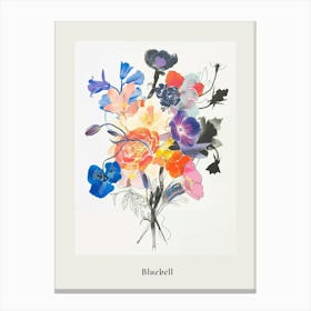 Bluebell 2 Collage Flower Bouquet Poster Canvas Print