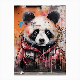 Panda Art In Street Art Style 3 Canvas Print