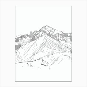 Pikes Peak Usa Line Drawing 4 Canvas Print