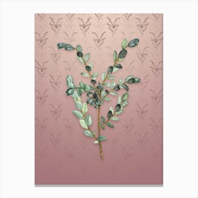 Vintage Creeping Willow Botanical on Dusty Pink Pattern n.1129 Canvas Print