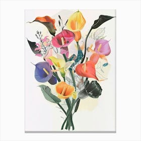 Calla Lily Collage Flower Bouquet Canvas Print