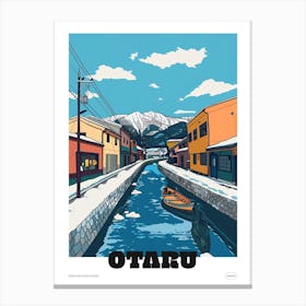 Otaru Japan 3 Colourful Travel Poster Canvas Print