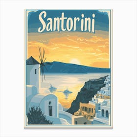 Aihrgdesign A Classic 1960s Travel Poster For Santorini 4 Canvas Print