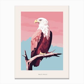 Minimalist Bald Eagle 2 Bird Poster Canvas Print