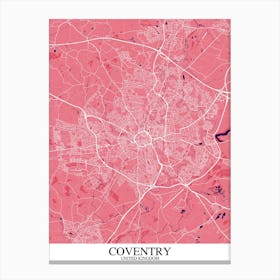 Coventry Pink Purple Map Canvas Print