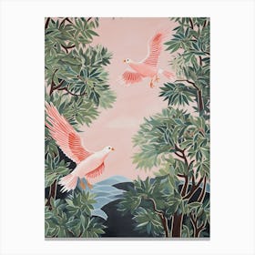 Vintage Japanese Inspired Bird Print Partridge 6 Canvas Print