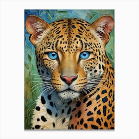 Leopard With Blue Eyes Canvas Print