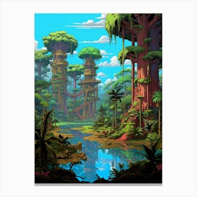 Tambopata National Park Pixel Art 2 Canvas Print