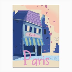 Paris Cafe travel poster Canvas Print