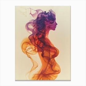 Abstract Woman In Smoke 2 Canvas Print
