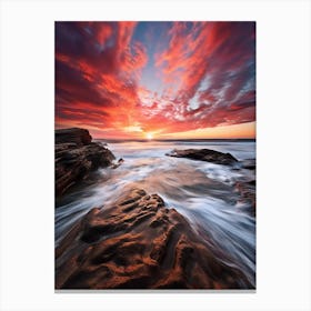 Sunset At The Beach y Canvas Print