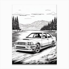 Subaru Impreza Wrx Sti Tropical Drawing 4 Canvas Print