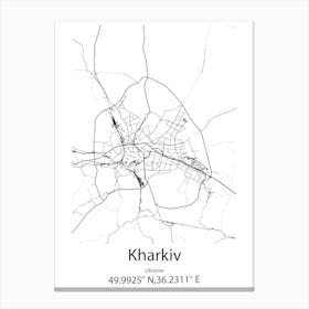 Kharkiv,Ukraine Minimalist Map Canvas Print