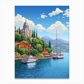 Bosphorus Cruise Prince Islands Pixel Art 8 Canvas Print